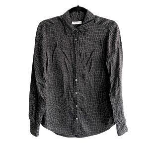 Equipment Femme Silk Snake Print Button Front Blouse Black XS